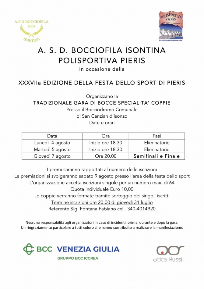  - A.S.D. Bocciofila Isontina